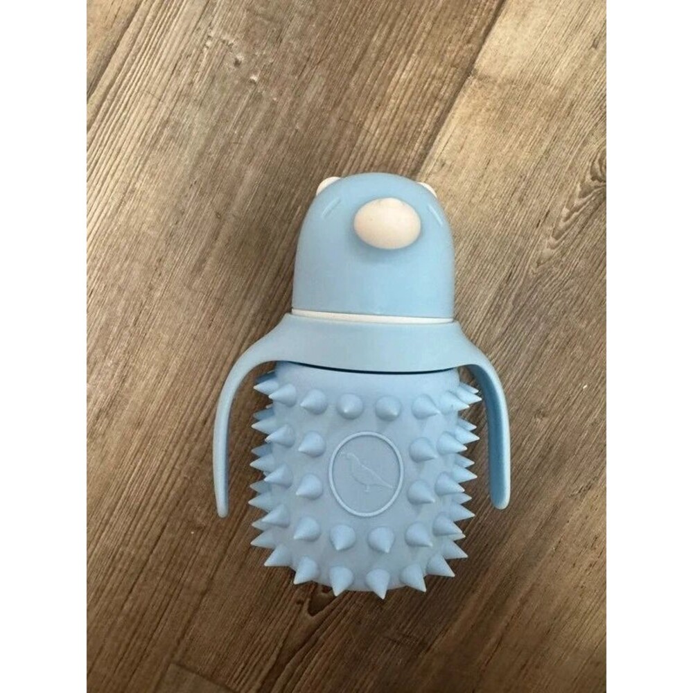 The Spikey Bear glass sippy cup in blue 5 oz